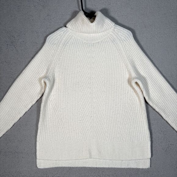 Madewell‎ Mercer Turtleneck Sweater In Coziest Yarn Ivory Oversized Boxy Size S - Picture 5 of 13